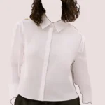 شومیز زنانه سفید با جزئیات کات-اوت و بندهای تزئینی برند ROMAN کد Y2513530