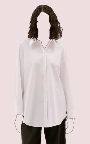 شومیز زنانه بلند چاک دار ROMAN رنگ سفید