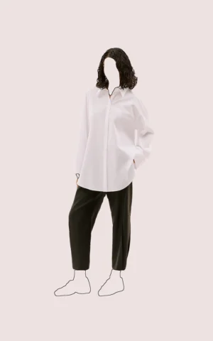 نمای قدی شومیز زنانه بلند چاک دار ROMAN رنگ سفید