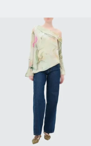 بلوز زنانه نامتقارن با طرح آبرنگی برند آدل adL کد 11545057000 - Image 3