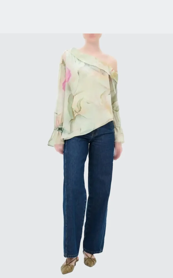 بلوز زنانه نامتقارن با طرح آبرنگی برند آدل adL کد 11545057000 - Image 3