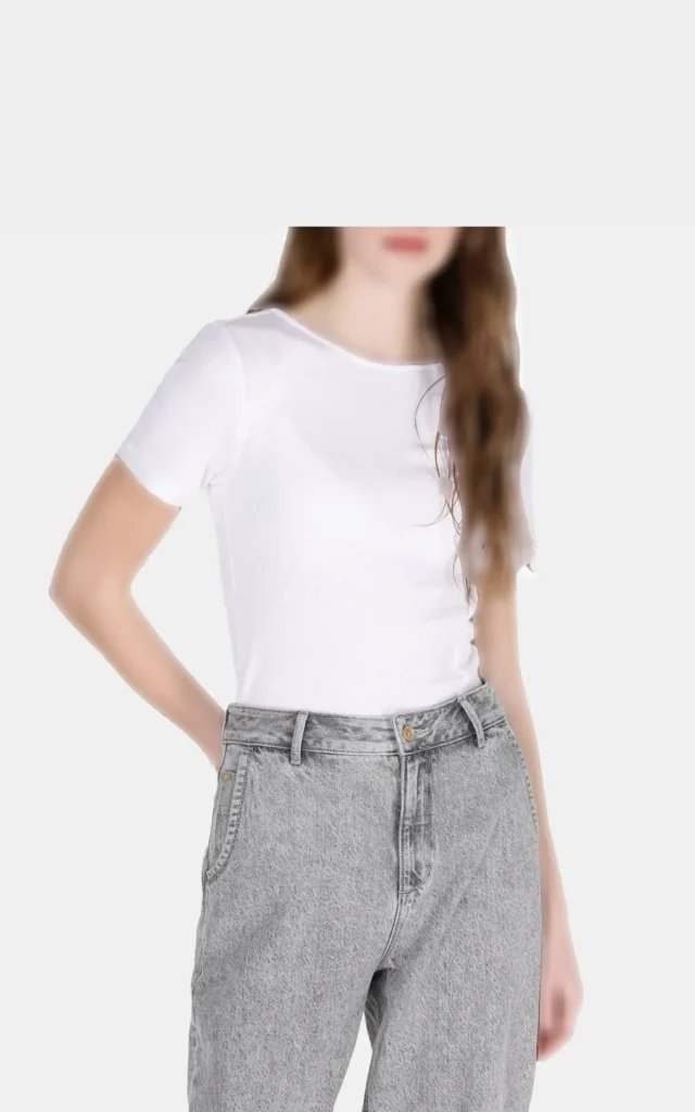 بلوز آستین کوتاه زنانه یقه گرد Colin’s سفید