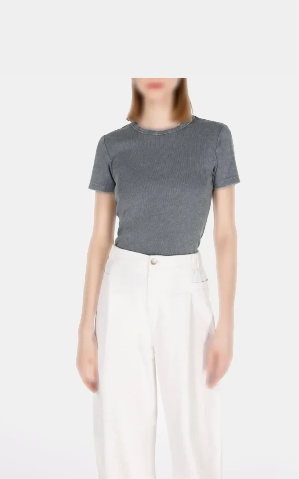 نمای روبرو بلوز زنانه آستین کوتاه Colin’s رنگ خاکستری