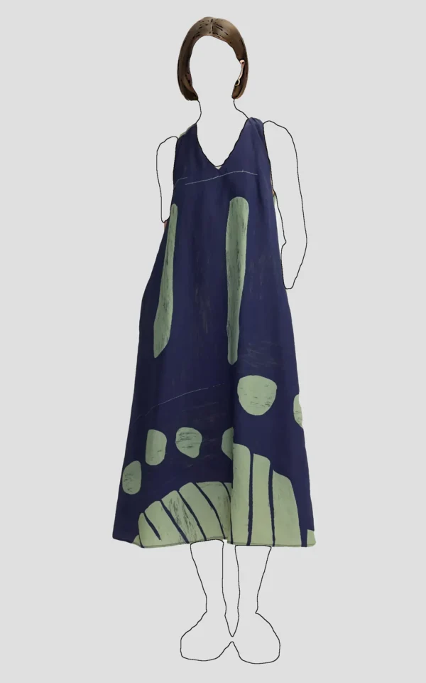 پیراهن زنانه راحت خانگی سرمه‌ای ایپکیول