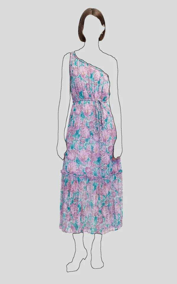 پیراهن زنانه طرح‌دار میدی طرح‌گل خنک ایپکیول