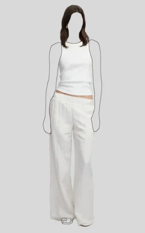 شلوار زنانه سفید کشی راحت راسته ایپکیول