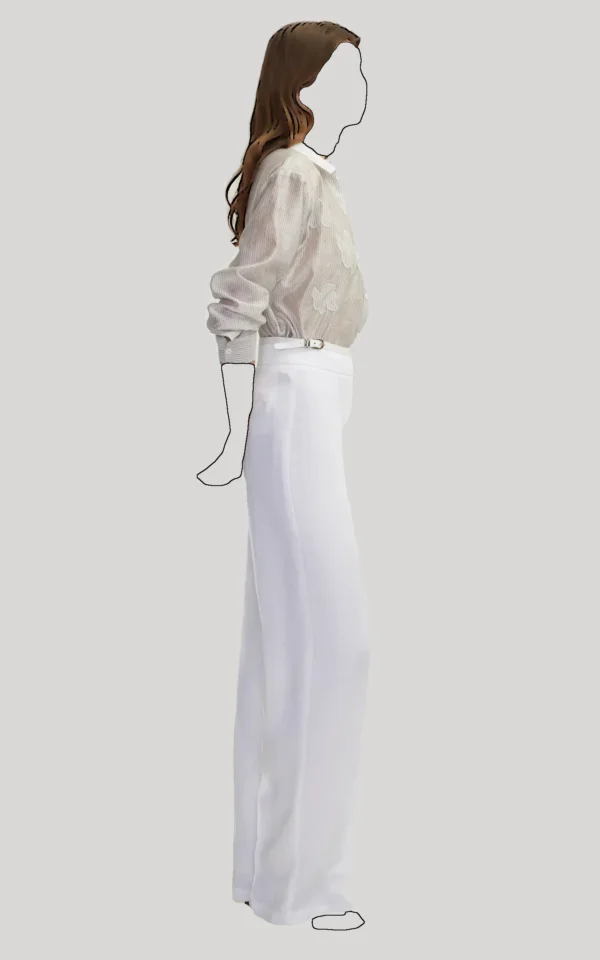 شلوار زنانه سفید راسته فیت مجلسی ایپکیول