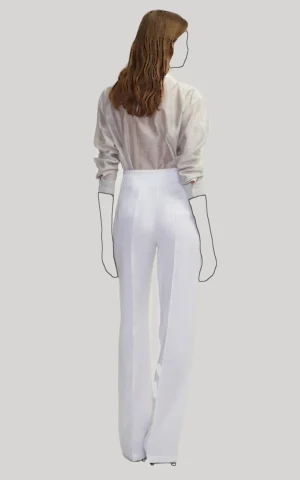 شلوار زنانه سفید راسته فیت مجلسی ایپکیول