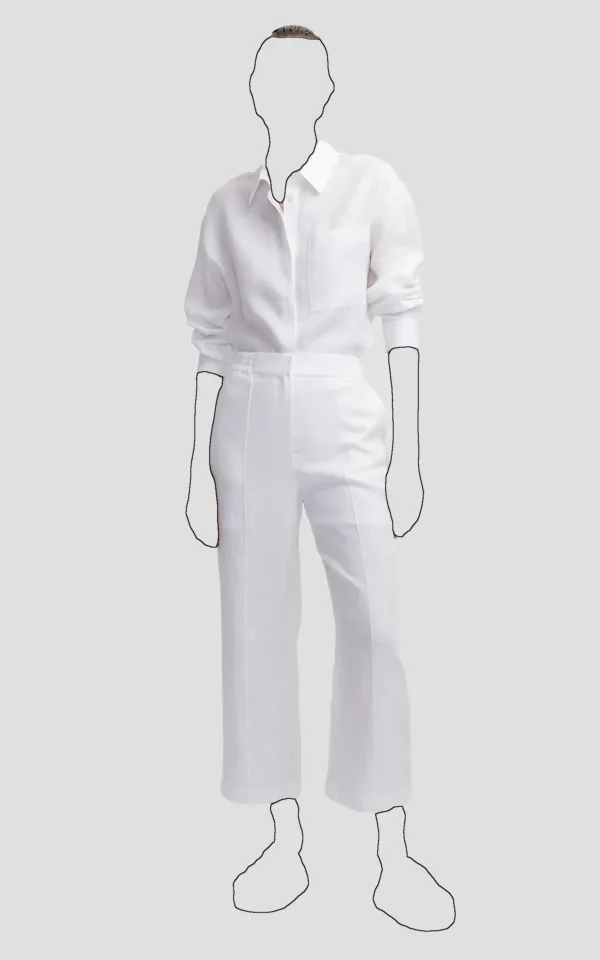 شلوار زنانه راسته سفید مجلسی ایپکیول