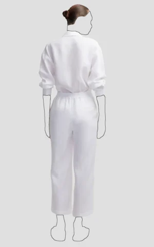 شلوار زنانه راسته سفید مجلسی ایپکیول