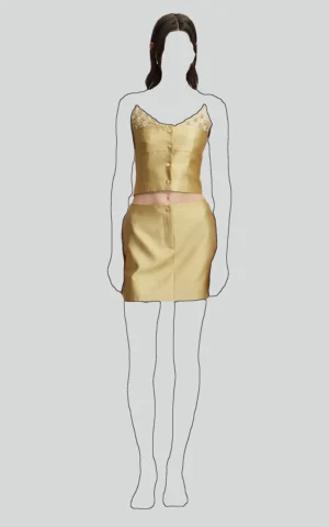 مینی دامن طلایی رنگ ست شدنی ایپکیول