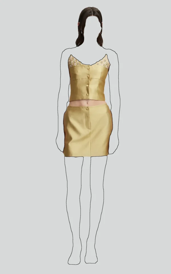 مینی دامن طلایی رنگ ست شدنی ایپکیول