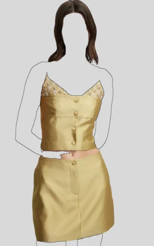 مینی دامن طلایی رنگ ست شدنی ایپکیول