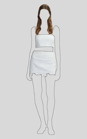 دامن زنانه سفید پشت زیپ‌دار ایپکیول