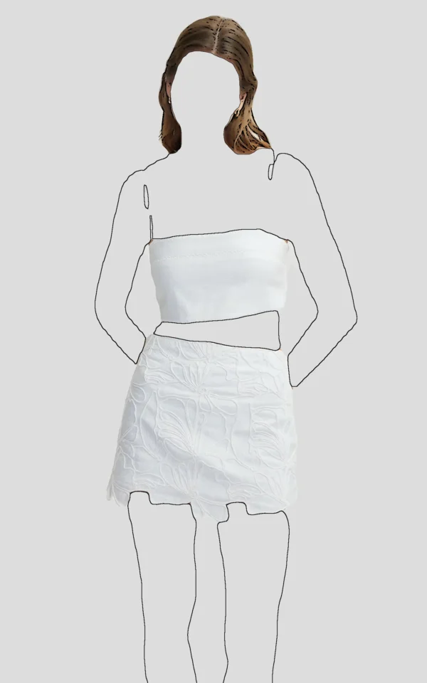 دامن زنانه سفید پشت زیپ‌دار ایپکیول