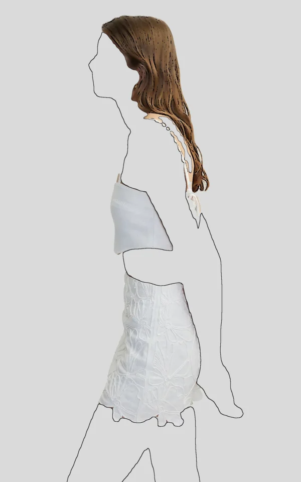 دامن زنانه سفید پشت زیپ‌دار ایپکیول