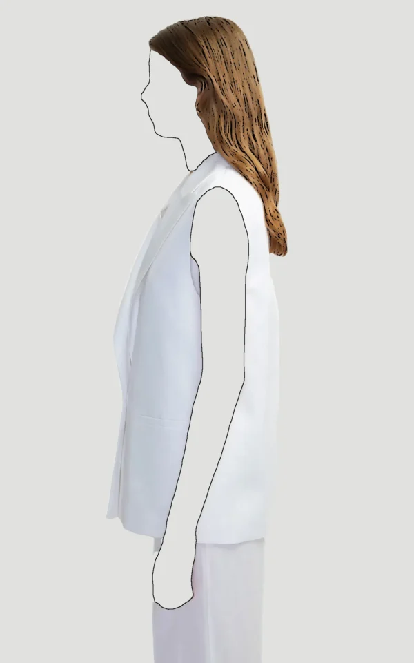 جلیقه زنانه سفید دکمه‌دار مجلسی ایپکیول