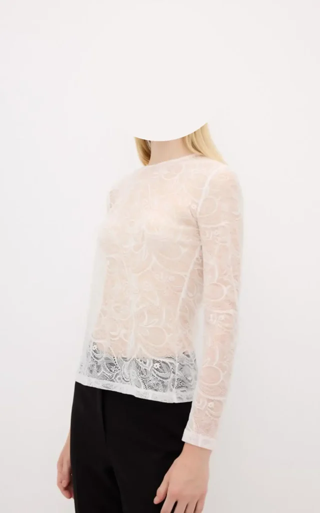 بلوز زنانه توری آستین بلند برند adL مناسب استایل مجلسی و لوکس - فروشگاه کی شاپ