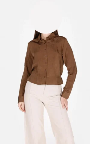 شومیز زنانه آستین بلند قهوه‌ای Colin's از فروشگاه کی شاپ