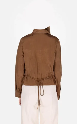 شومیز زنانه آستین بلند قهوه‌ای Colin's از نمای پشت