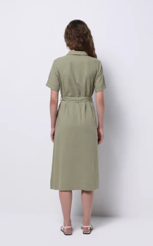 پیراهن لینن زنانه کولینز (Colin’s) مدل دکمه‌دار کمربنددار کد CL1068244 - Image 6