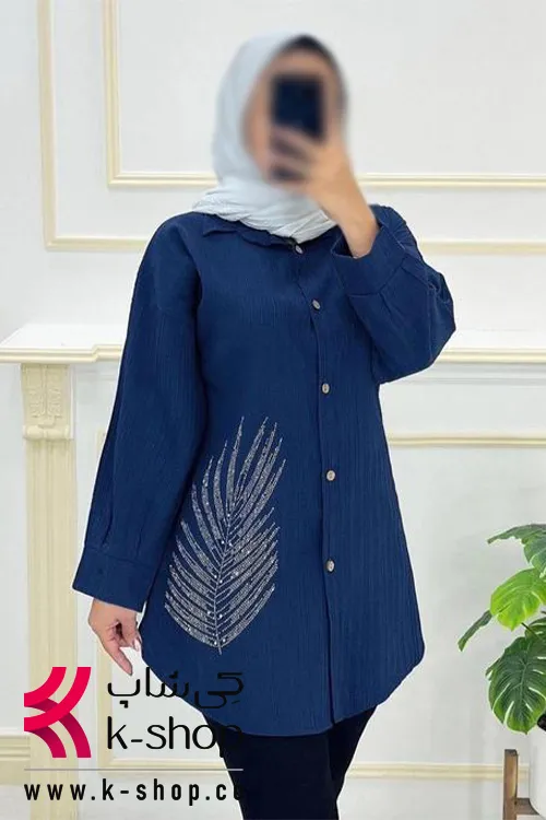 شومیز مانتویی سوزن دوزی شده