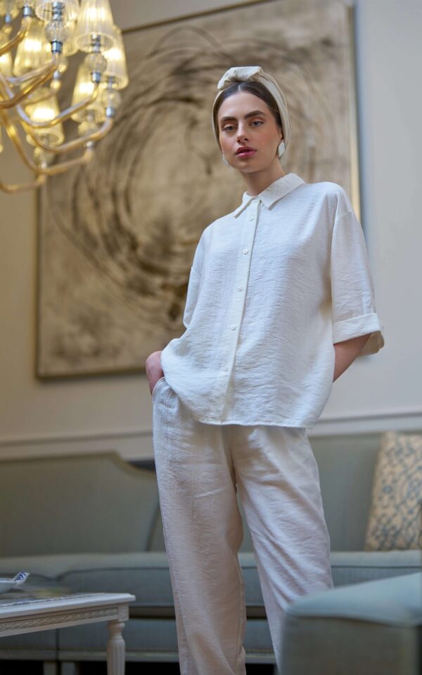 شومیز زنانه سفید و مجلسی IPEKYOL کد IS1230025190 - Image 5