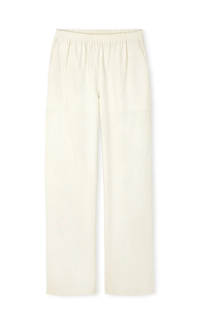 شلوار زنانه شیری رنگ کشی راحت راسته ایپکیول