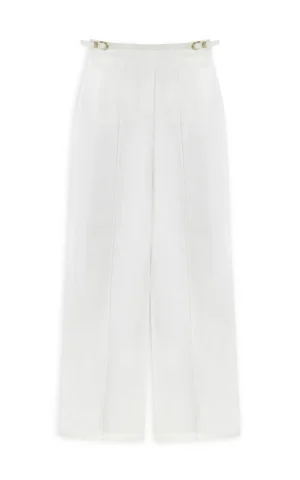 شلوار زنانه سفید راسته فیت مجلسی ایپکیول