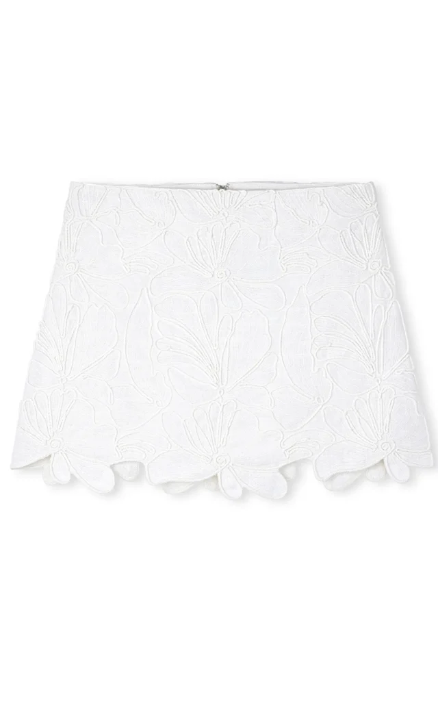 دامن زنانه سفید پشت زیپ‌دار ایپکیول