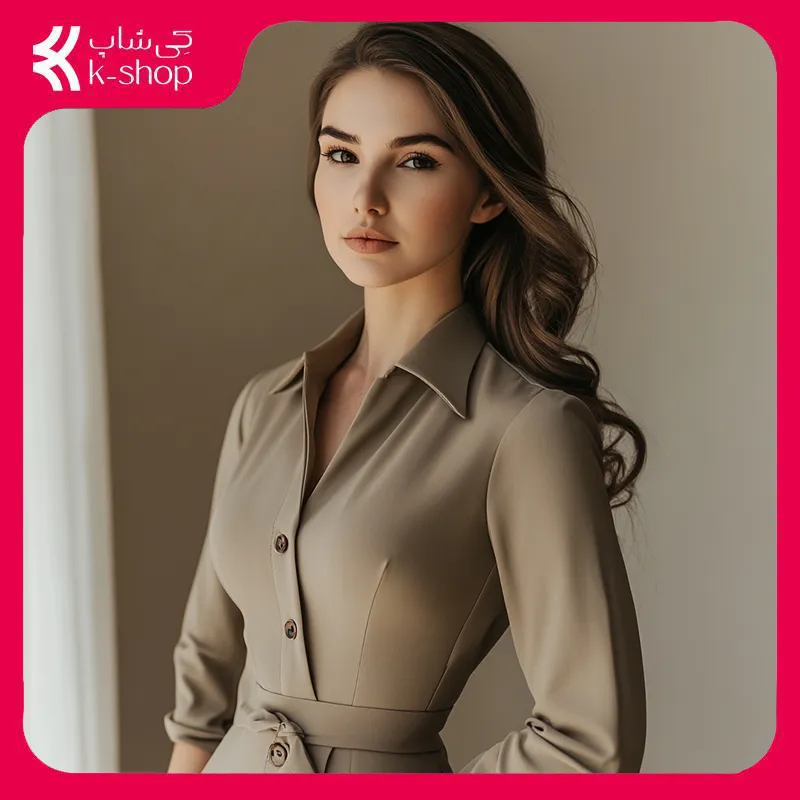 پیراهن شومیز‌دار دکمه‌ای